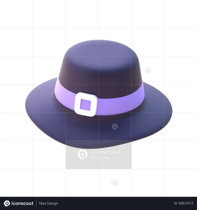 Pilgrim Hat  3D Icon
