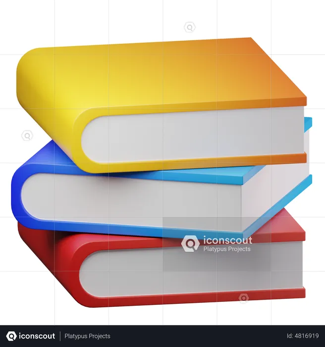 Pilha de livros  3D Icon