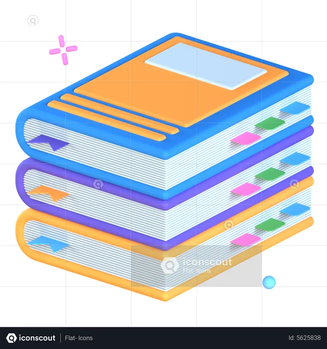 Pilha de livros  3D Illustration