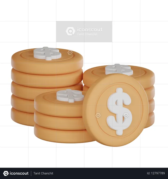 Pilha de moedas  3D Icon