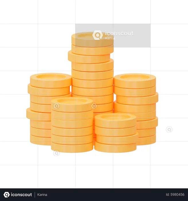 Pilha de moedas  3D Icon