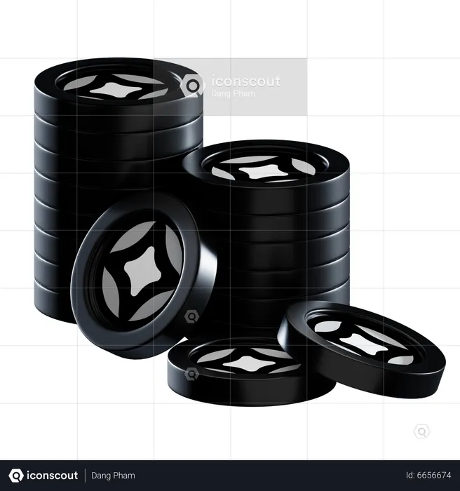 Pilhas de moedas stg  3D Icon