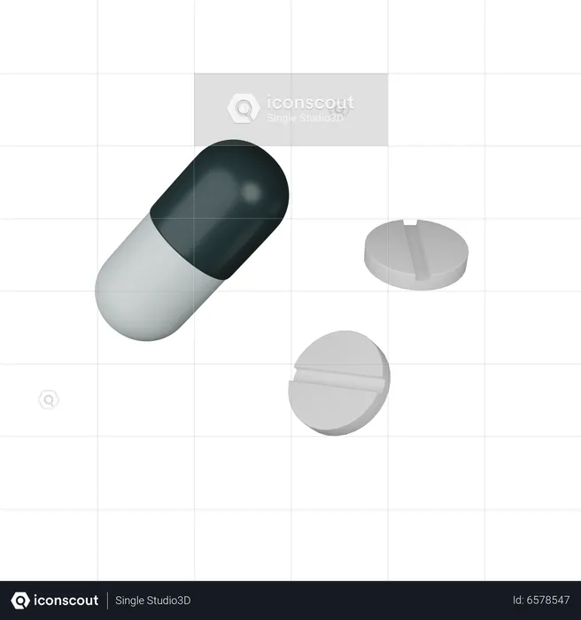Pill And Capsule  3D Icon