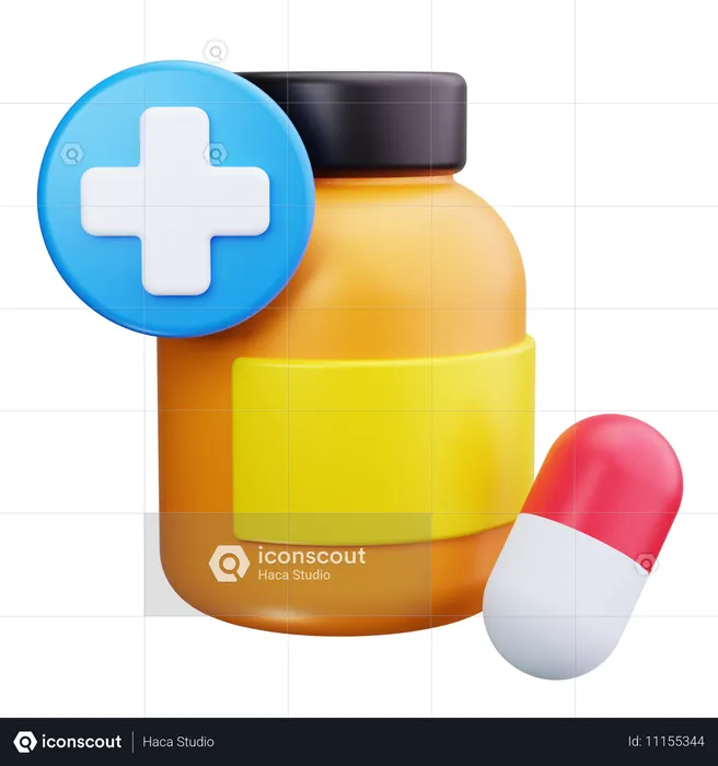 Pill Bottle  3D Icon