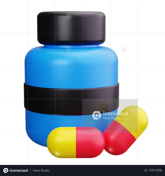 Pill Bottle  3D Icon