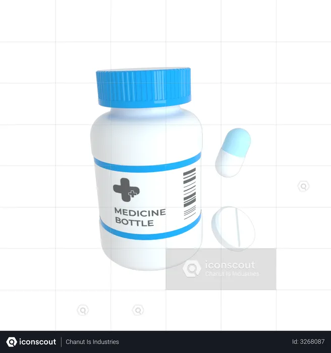 Pill Jar  3D Illustration