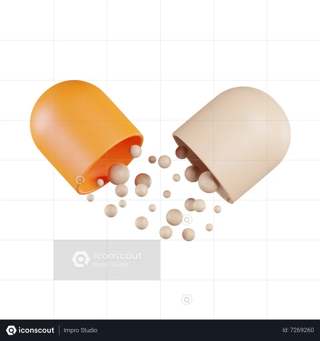Pill Open  3D Icon