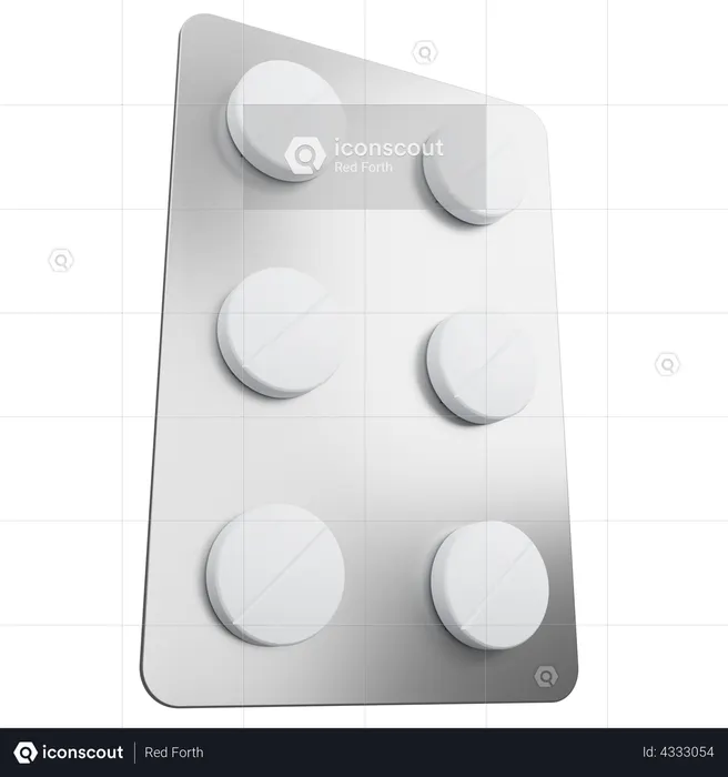 Pill Strip  3D Illustration