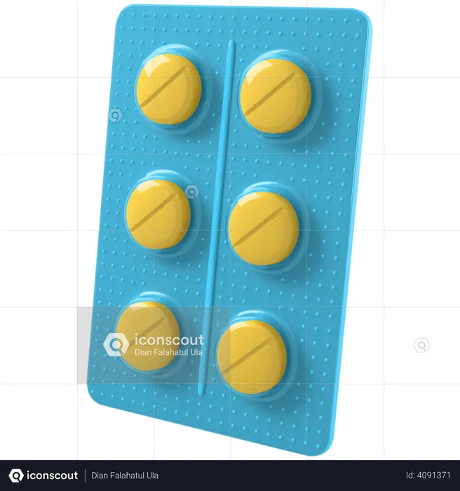 Pill Strip  3D Illustration