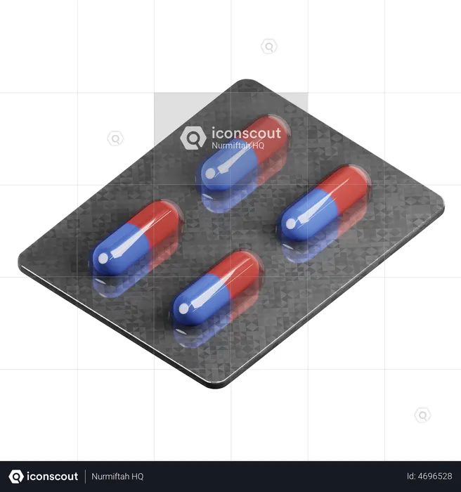 Pills Blister  3D Illustration