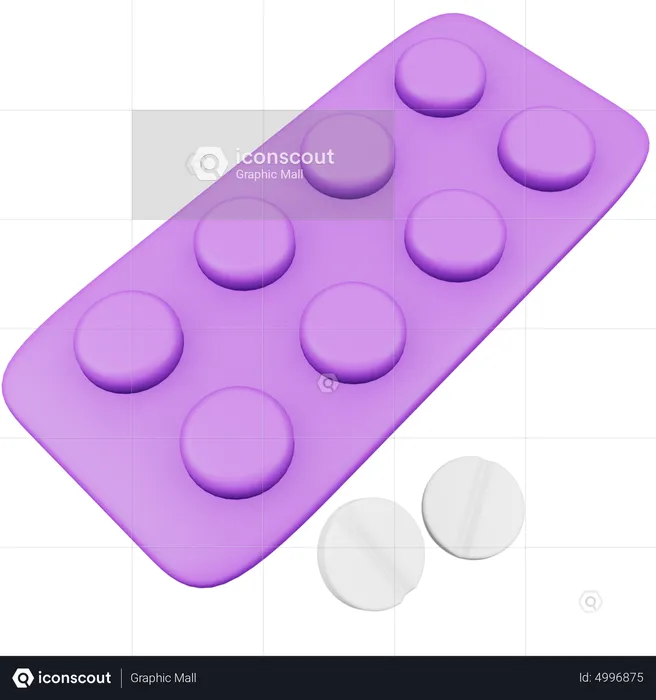 Pills Blister  3D Icon