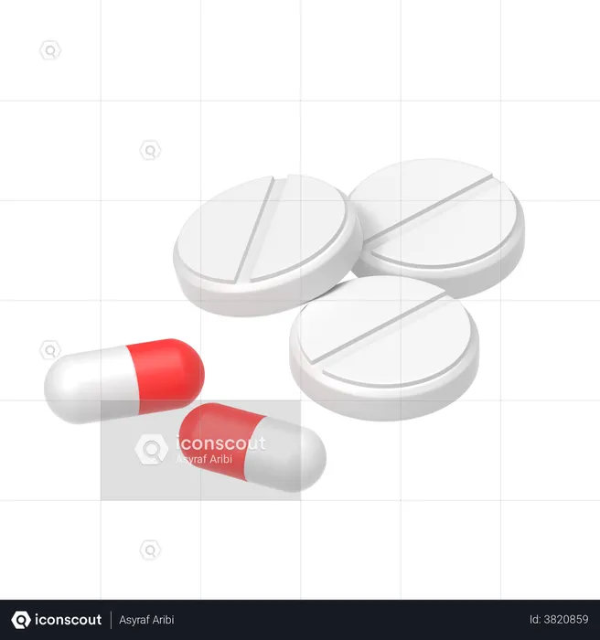 Pills Capsule  3D Illustration