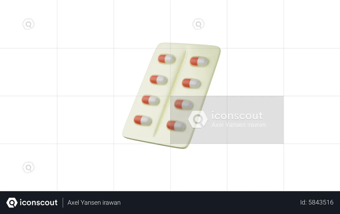 Pills Strip  3D Icon