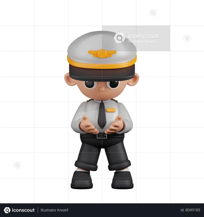 Pilot Holding Something  3D Illustration