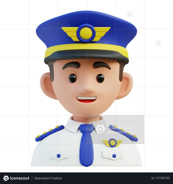 Piloto  3D Icon