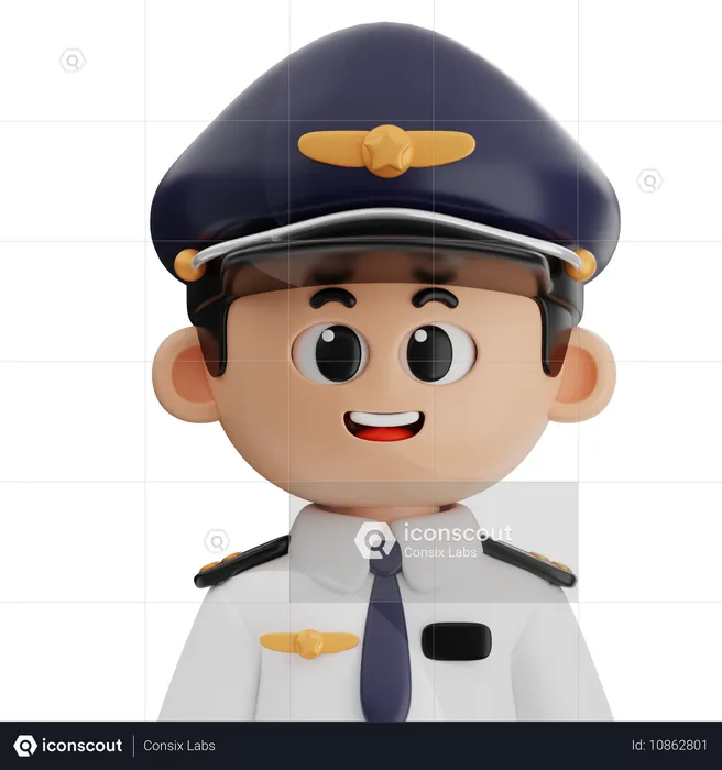 Piloto  3D Icon