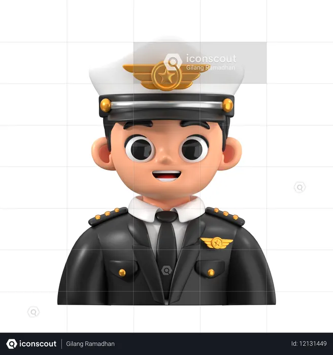 Piloto  3D Icon