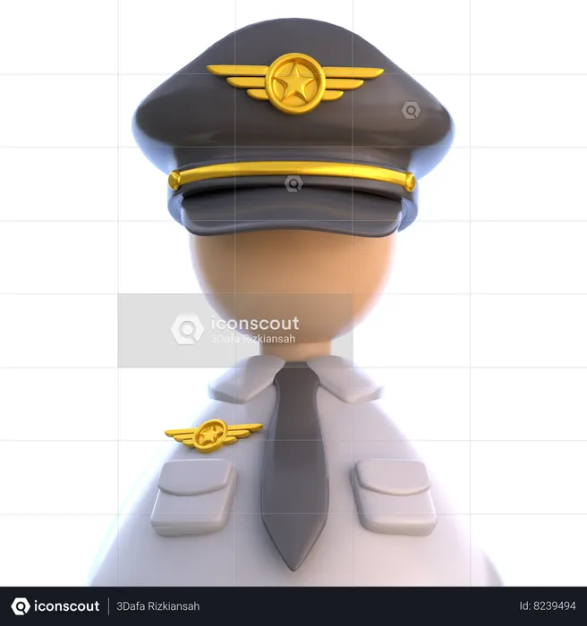 Piloto de avião  3D Icon