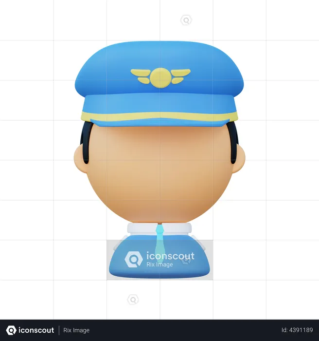 Piloto de avião  3D Icon
