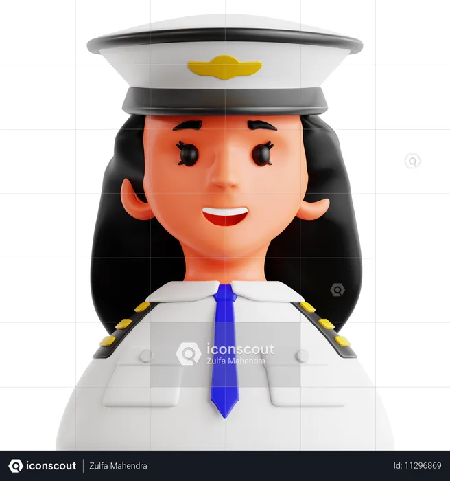 Piloto feminina  3D Icon