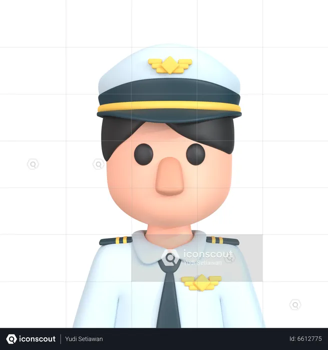 Piloto masculino  3D Icon