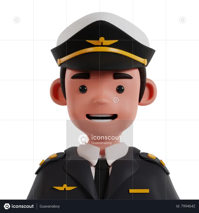 Piloto masculino  3D Icon