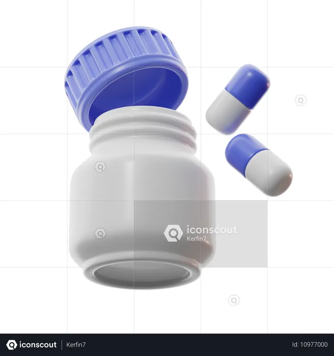 Bouteille de pilules  3D Icon