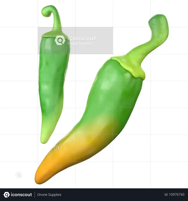 Piment vert  3D Icon