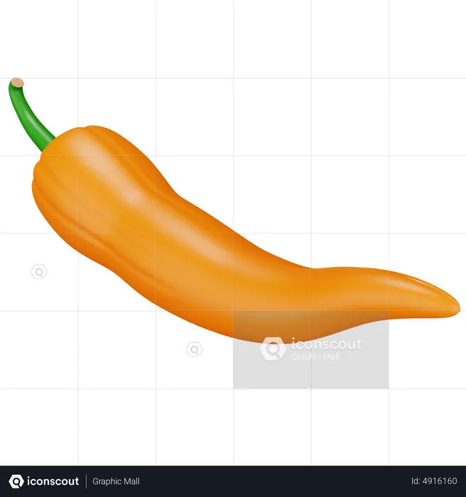 Pimenta amarela  3D Icon