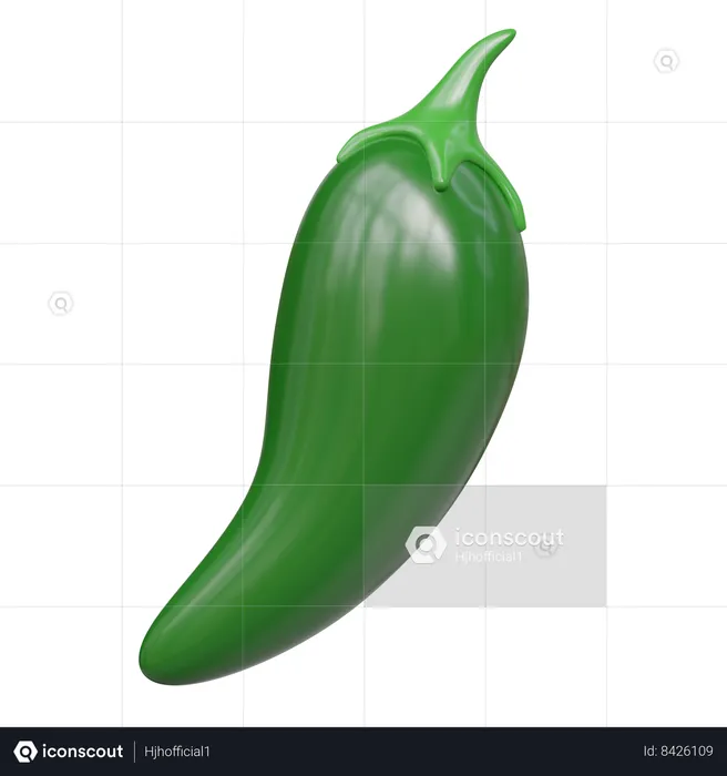 Pimenta verde  3D Icon