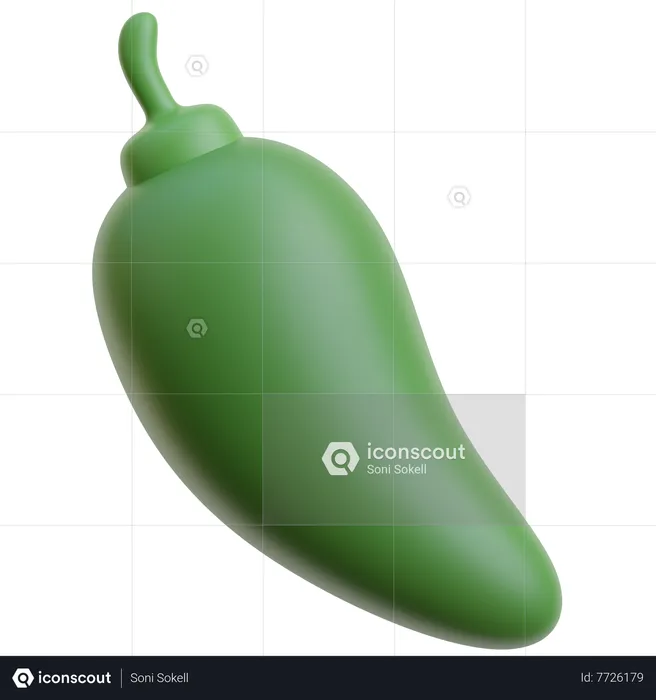 Pimenta verde  3D Icon