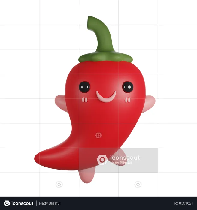 Pimiento rojo  3D Icon