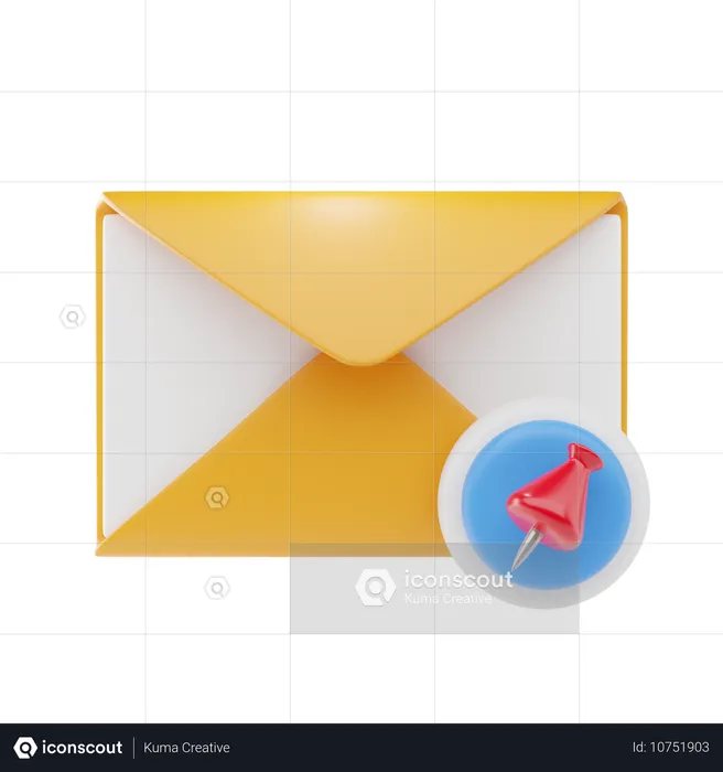 Pin Email  3D Icon