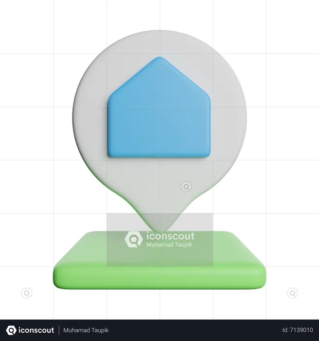 Pin Home Flag 3D Icon
