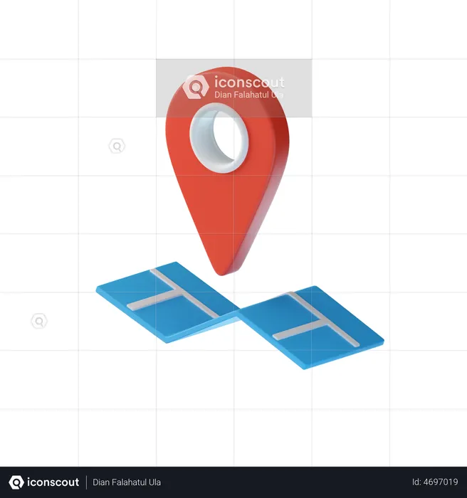 Pin Location  3D Illustration