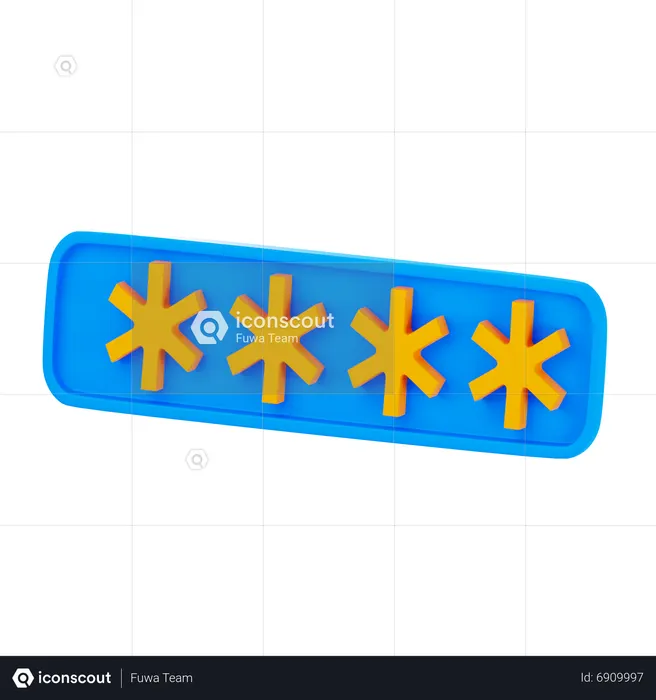 Pin Password  3D Icon