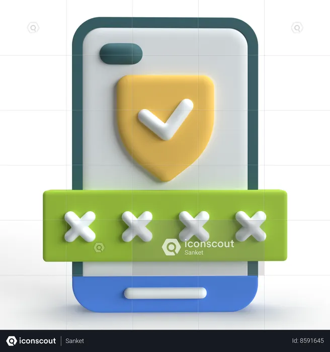 Pin de seguridad  3D Icon