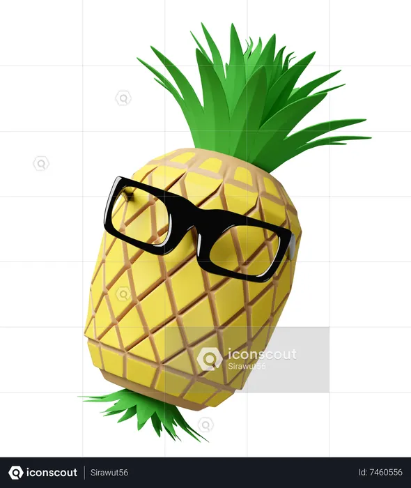 Piña con gafas de sol  3D Icon