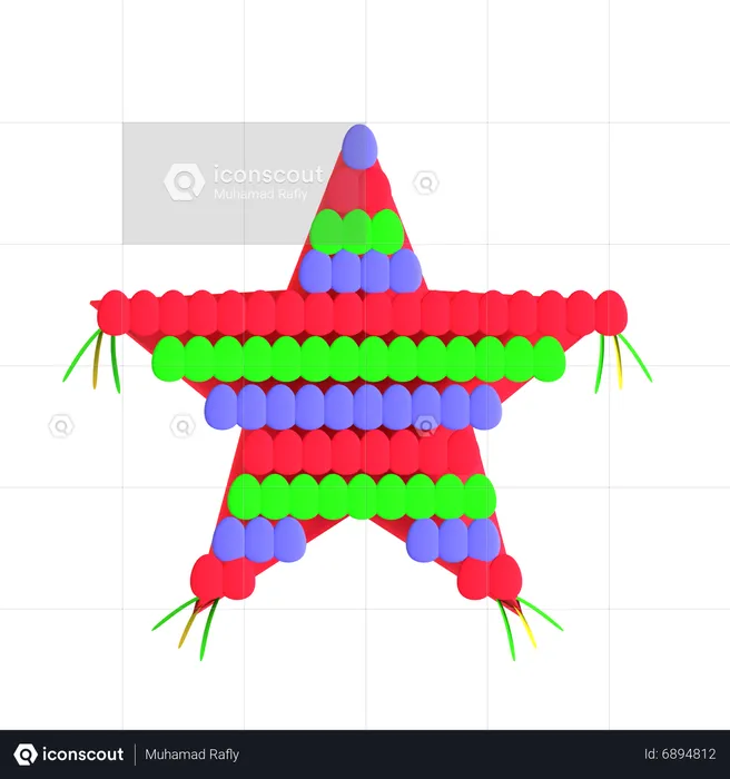 Estrela pinata  3D Icon