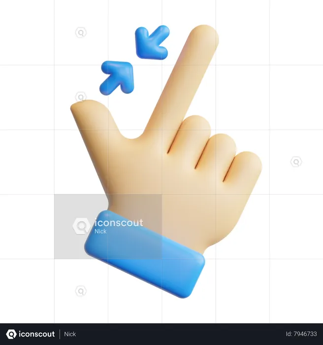 Pinch Touch Gesture  3D Icon