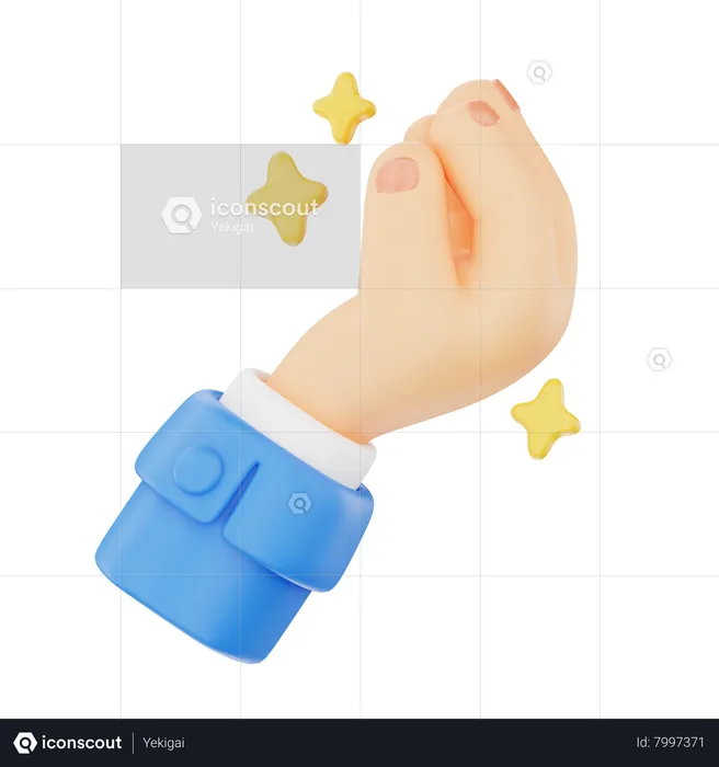 Pinched Finger Hand Gesture  3D Icon