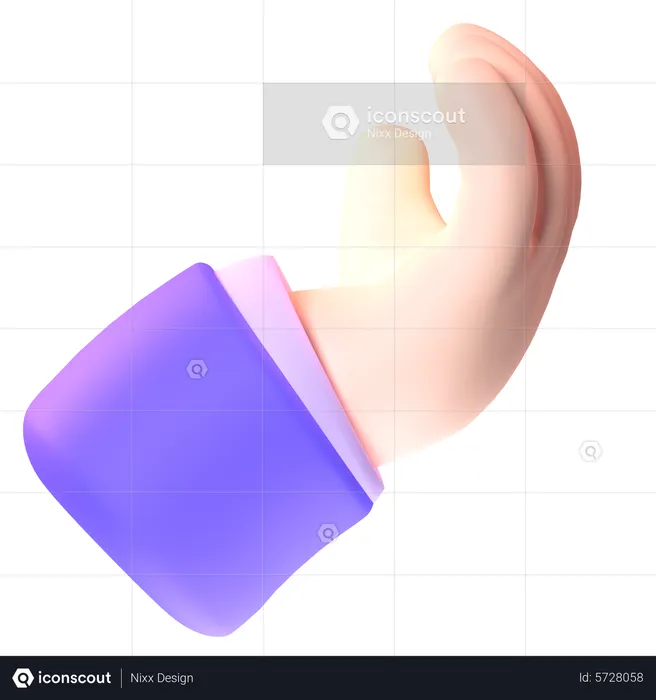 Pinched Fingers Gesture  3D Icon
