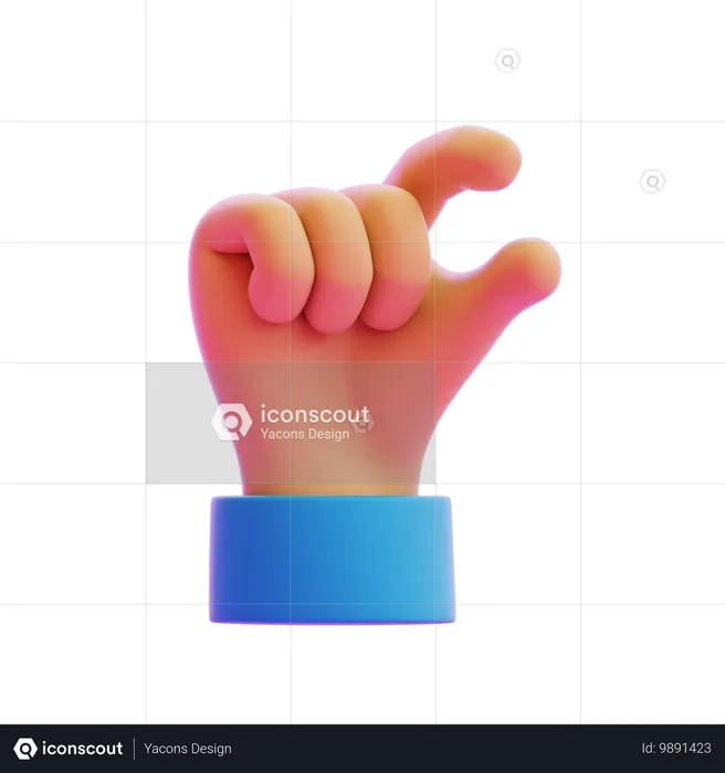 Pinching Finger Hand Gesture  3D Icon