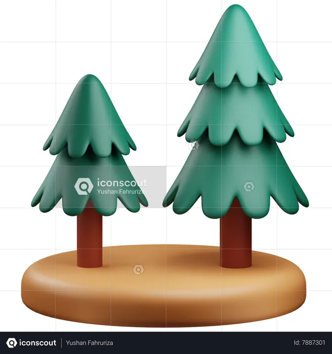 Pine trees  3D Icon