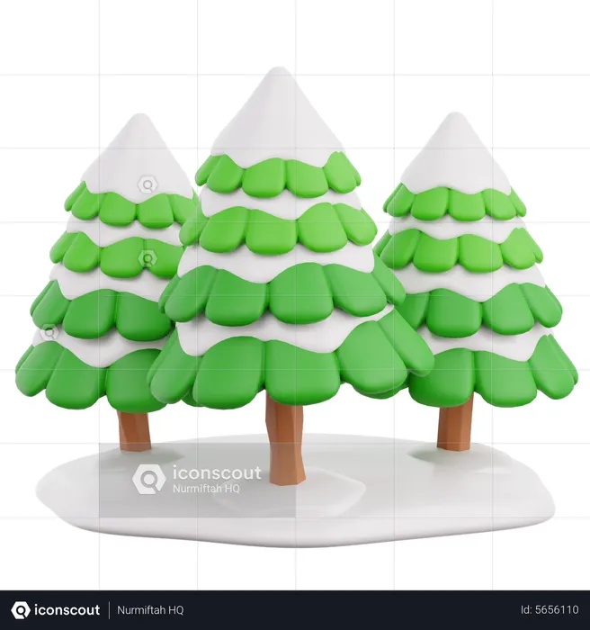Pine Trees  3D Icon