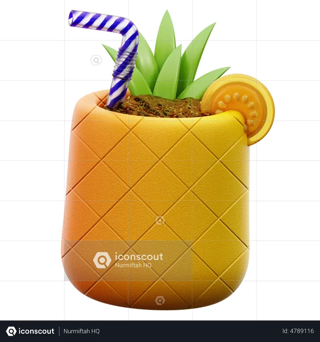 Pineapple Drink  3D Icon