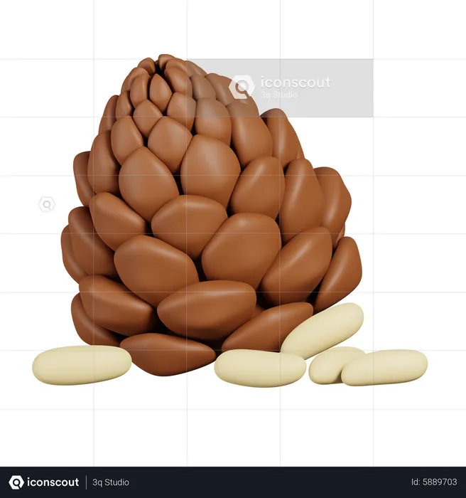 Pinecone and Pine Nuts  3D Icon
