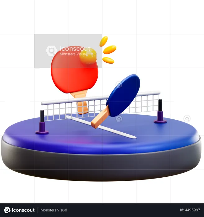 Ping pong  3D Illustration