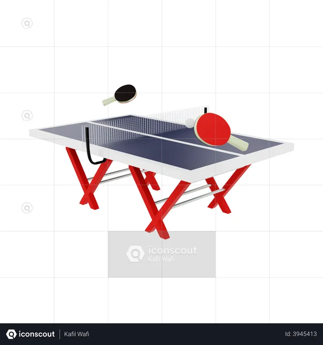 Ping pong game  3D Illustration