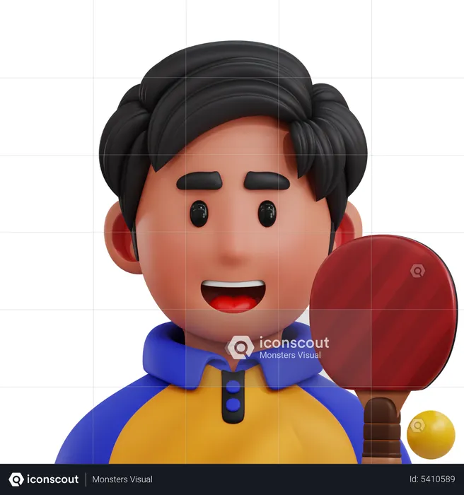 Ping Pong Player  3D Icon